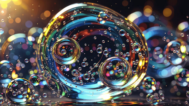 Abstract background with colorful bubbles. .AI