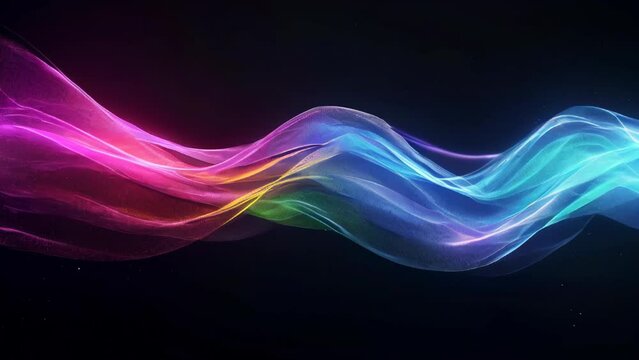 Colorful smoke flowing against a black background
