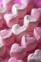 Fototapeta na wymiar heart shape marshmallow background, yummy, commercial photography, Valentines day