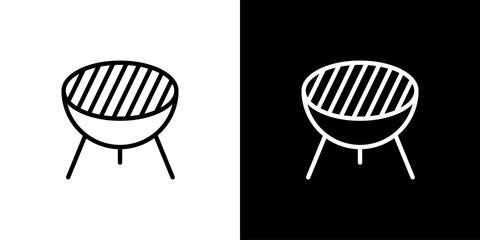 アウトドアのバーベキュー セットアイコン