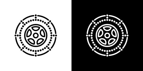 車のタイヤチェーンアイコン © WAWAWA