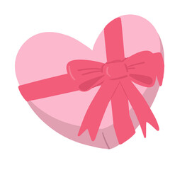 pink heart with ribbon