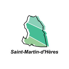 Saint Martin d'Heres map. vector map of France capital Country colorful design, illustration design template on white background