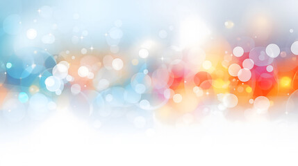 Abstract Bright Soft Colorful Bokeh Lights on White