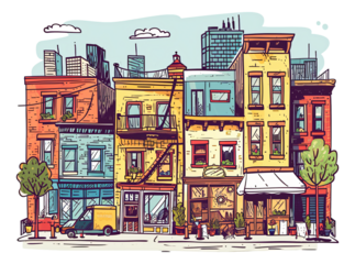 Hand-drawn illustration style of house architecture