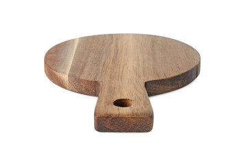 One wooden cutting board isolated on white