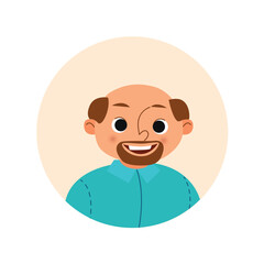 Avatar of person of different race. An artful man's avatar feature diverse races with a unique and inclusive cartoon design. Vector illustration.