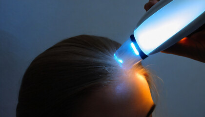 Cutting-Edge Hair Technology. Fusion of Hair Extensions, Laser T - obrazy, fototapety, plakaty