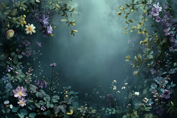 Obraz na płótnie Canvas Mystical Floral Border