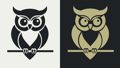 Obraz premium Logo bussines company with own. black and gold simple modern style flat shape logotype 