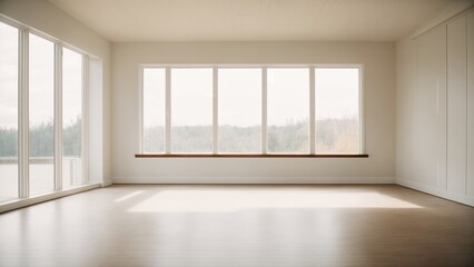 Obraz premium Empty clean minimal indoor house room with no furniture