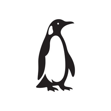 Polar Harmony: Penguin Silhouette Set Illustrating the Harmonious Coexistence of Antarctic Avian Life - Penguin Illustration - Penguin Vector
