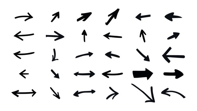 Vector Hand drawn Arrows Black Set 2