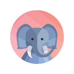 Animal avatar in cartoon design. This design of the elephant avatar captures the essence of this gentle giant, making it a memorable and heartwarming choice for animal lovers. Vector illustration.