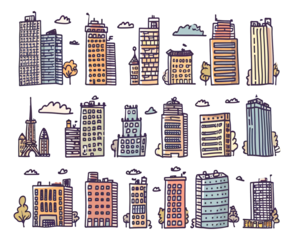 Hand-drawn whimsical architecture