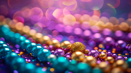 A lively and celebratory backdrop crafted from an assortment of brightly colored beads