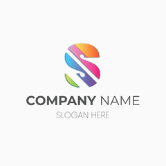 Vector s letter logo colorful gradient design