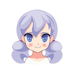 Avatar in anime cartoon design. An enchanting illustration of an anime girl avatar capture the essence of anime's beauty and storytelling prowess. Vector illustration.