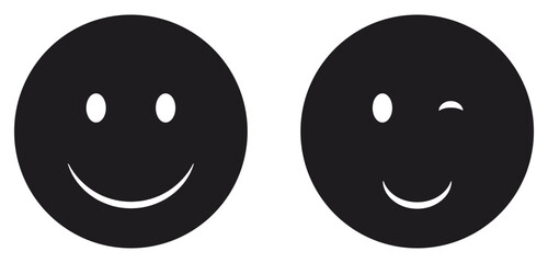 Obraz premium Happy smiley face or emoticon line art icon for apps and websites