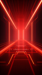 Neon Red Futuristic Background