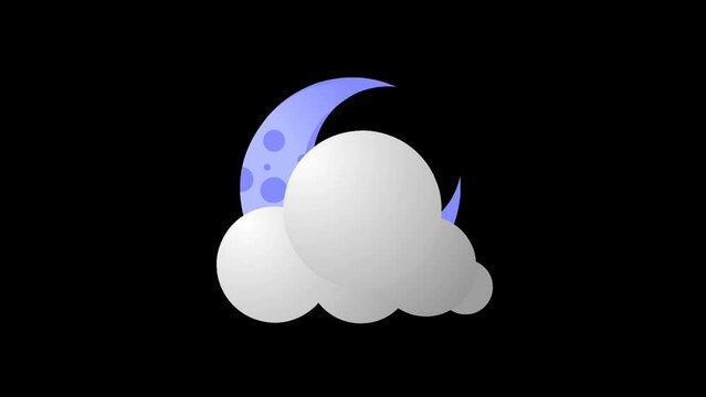 Cloud and moon icon, weather forecast