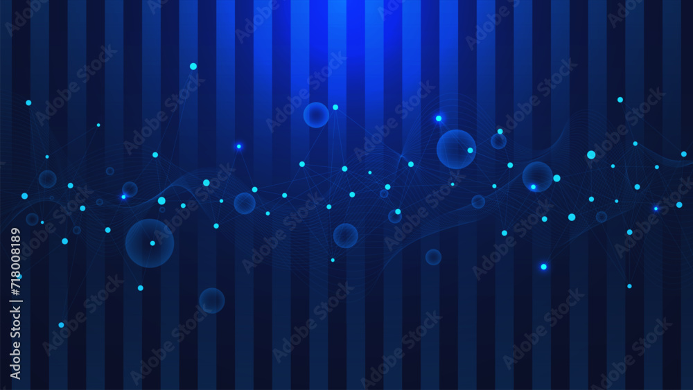 Poster global communication concept with connecting dots and lines. internet network connection, big data v