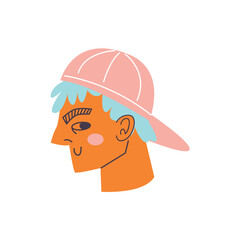 Hipsters avatar in flat cartoon design. The avatar of hipster highlight embrace urban style, making it an ideal choice for projects related to contemporary culture or fashion. Vector illustration.