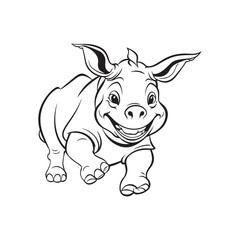 Obraz na płótnie Canvas Rhino Cartoon Vector Art, Icons, and Graphics