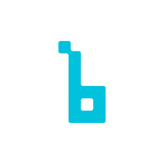 letter b in transparent background technology style	