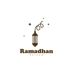Ramadan Kareem Logo Idul Fitri Greeting Line icon vector design