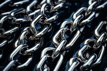 Steel Chains: A Powerful Connection of Strength and Security in an Industrial Background