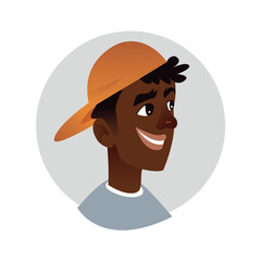 Avatar of black people. This design seamlessly blends a clean white background with the avatar, offering a visually empowering and culturally rich representation. Vector illustration.