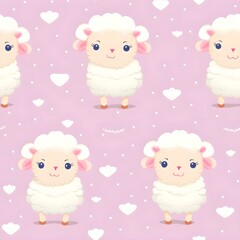 Obraz premium Sheep seamless pattern 