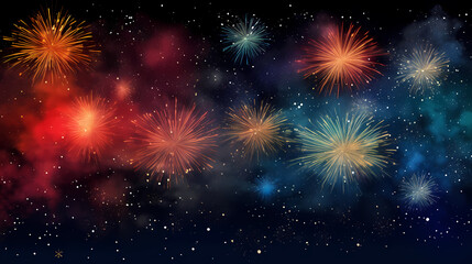 Fototapeta premium Fireworks background for celebration, holiday celebration concept
