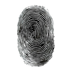 Hand Drawn Watercolor Finger Print Clip Art Illustration. Isolated elements on a white background.