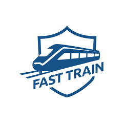 Old Locomotive Train Machine Logo Design Vector