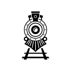 Old Locomotive Train Machine Logo Design Vector © arum