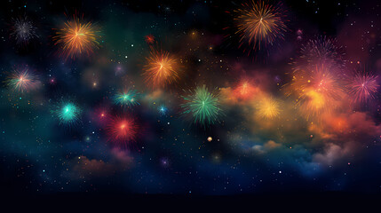 Fireworks background for celebration, holiday celebration concept