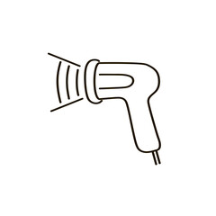 QR code scanner doodle icon. Vector illustration for marketing and electronic commerce.