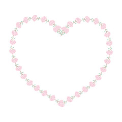 Elegant Pink Flower heart shape Frame