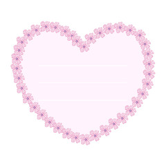 Elegant Pink Flower heart shape Frame