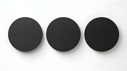 Set of black round Paper Notes on a white Background. Brainstorming Template with Copy Space