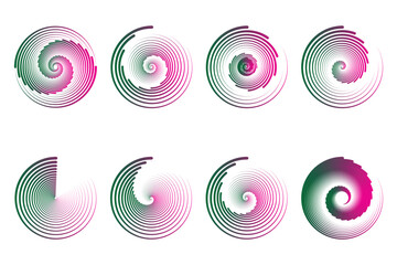 Concentric random circles with dynamic lines. Vortex circular swirl.