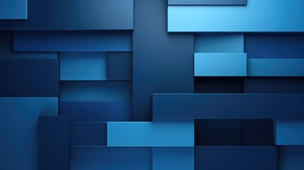 abstract dark blue background with squares, 3D concept, science, business, technology backdrop