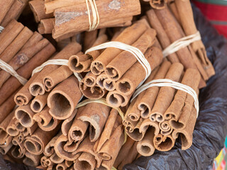 close up of cinnamon sticks on the table