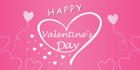 Happy valentines day. Vector banner, greeting card, flayer, poster,  with text Happy valentines day