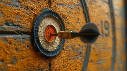 Bullseye is a target of business. Dart is an opportunity and Dartboard is the target and goal. So both of that represent a challenge in business marketing as concept.