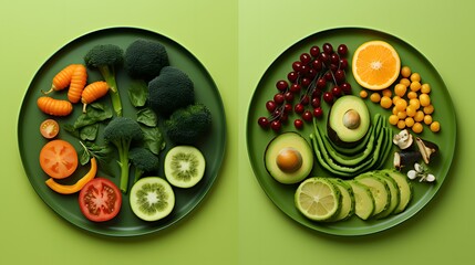 Nutritionist creates custom diet with veggies and fruits.