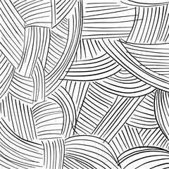 Hand-drawn line textures. Scribbles, horizontal and wavy strokes. Different types of hatching