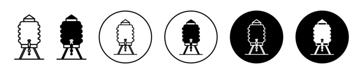 water tank symbol icon sign collection in white and black